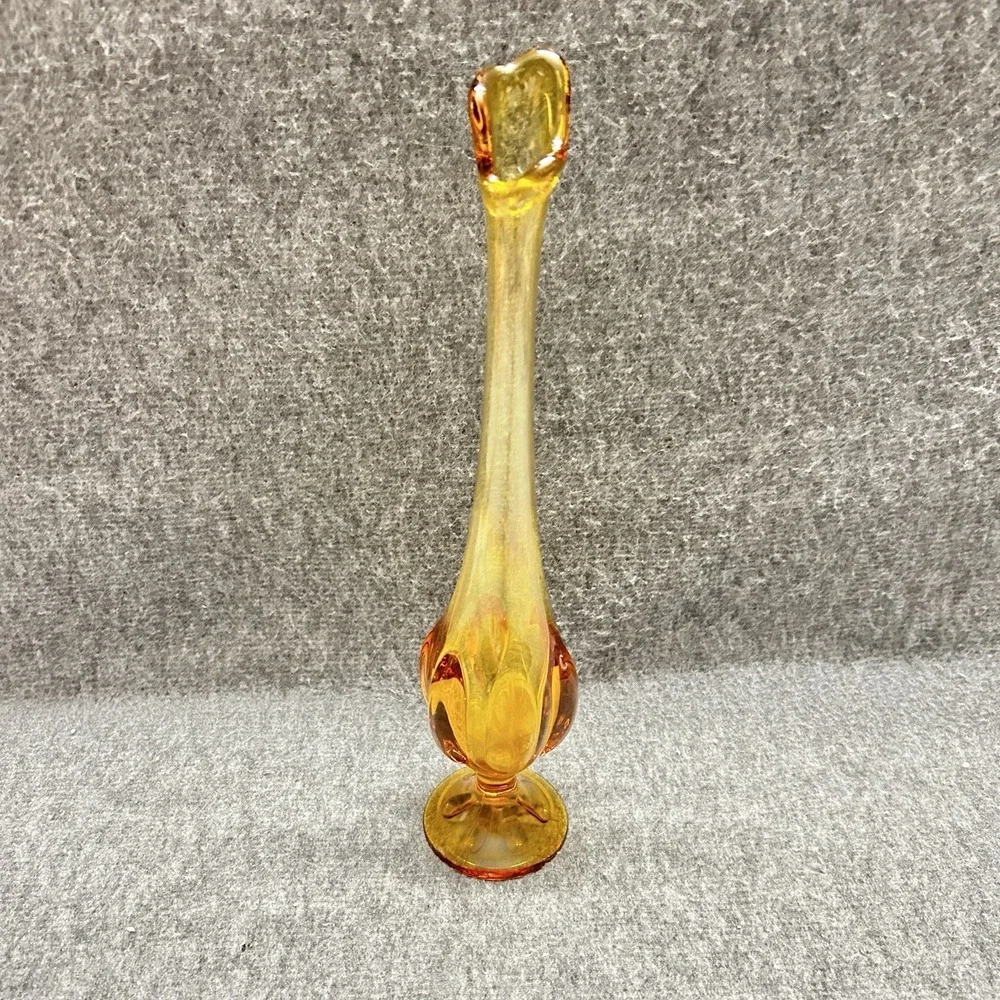 Vintage Viking Swung Amber Glass MCM 12